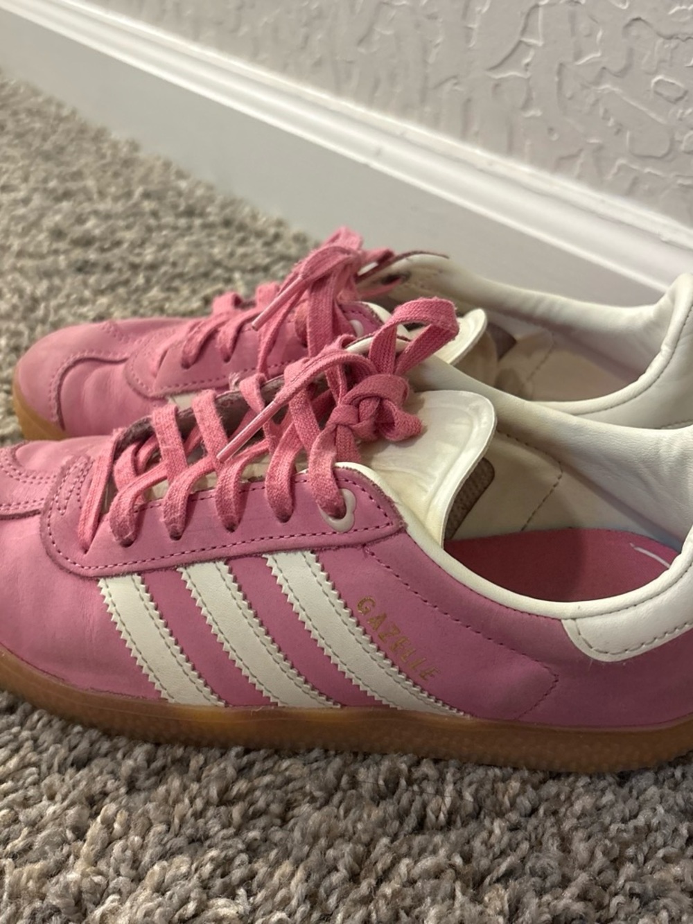 adidas Pink & White Gazelle Retro Sneakers